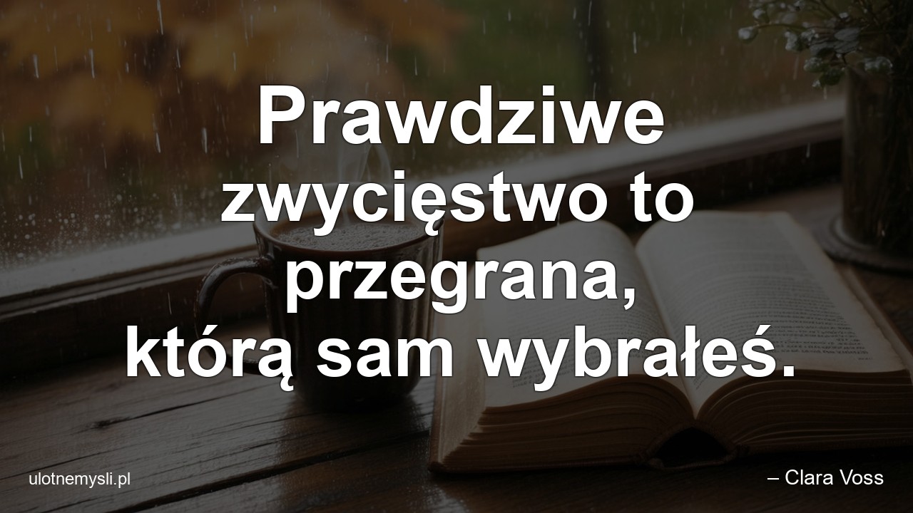 Prawdziwe zwycięstwo to przegrana,  którą sam wybrałeś. - – Clara Voss