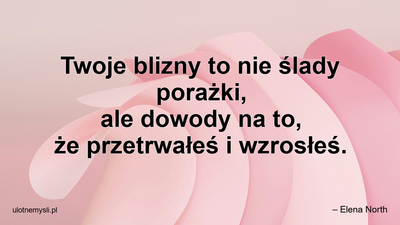 Twoje blizny to nie ślady porażki,  ale dowody na to,  że przetrwałeś i wzrosłeś.