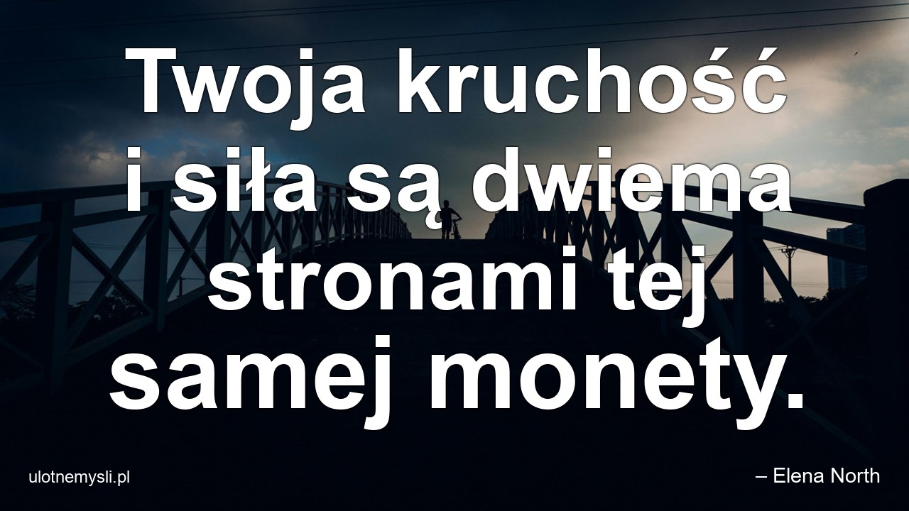 Twoja kruchość i siła są dwiema stronami tej samej monety.