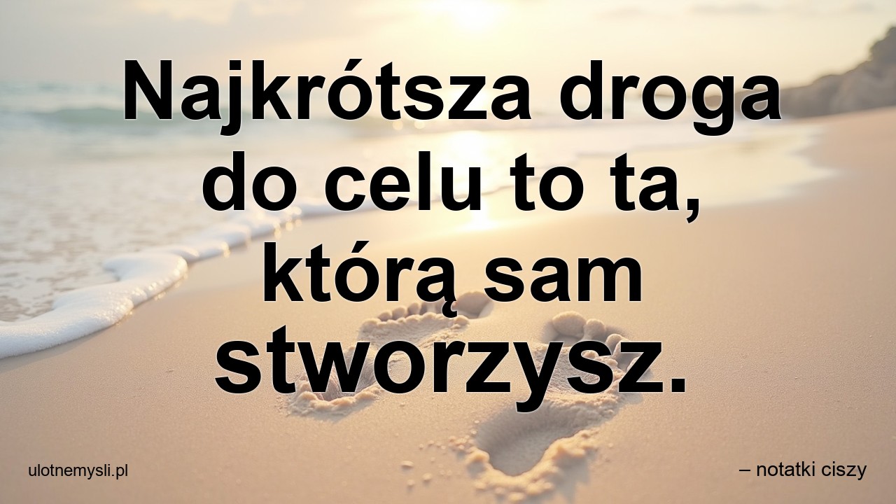 Najkrótsza droga do celu to ta,  którą sam stworzysz.